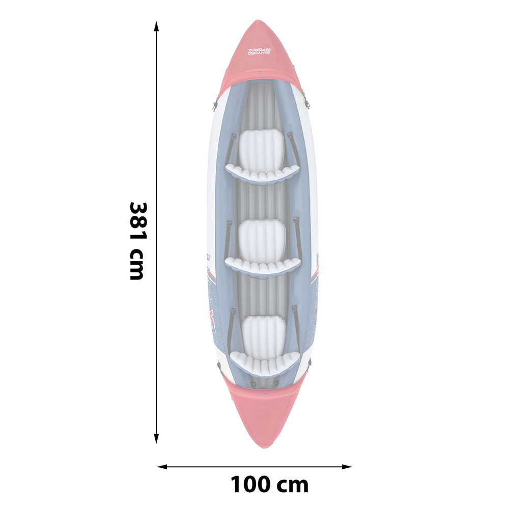 Bestway Kajak Rapid X3 dmuchany 3 osobowy + wiosła torba 381x100 cm 65132