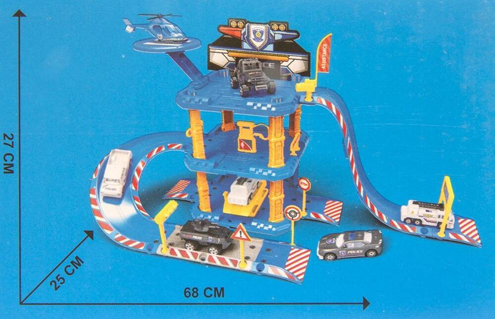 Wielopoziomowy parking z torem jazdy POLICJA 50 elementów