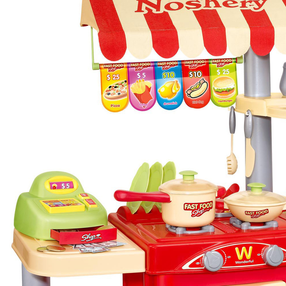 Duża kuchnia na kółkach kasa Fast Food+ Akcesoria dla dzieci