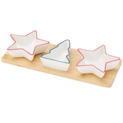 Miseczki na przekąski porcelanowe na tacy 4 el.