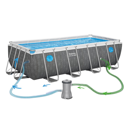 Bestway Basen stelażowy Splashview 488x244x122cm szary rattan 10w1 561MB