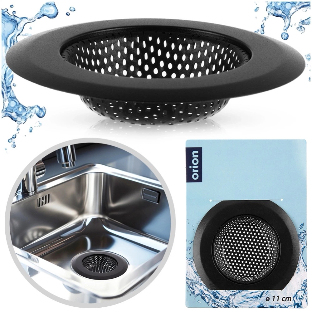 Sitko do zlewu stalowe czarne 11,5 cm