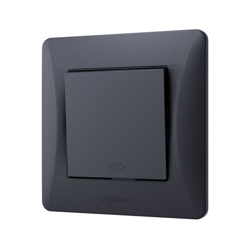 Przełącznik pośredni 1-klawiszowy czarny grafit BINERA