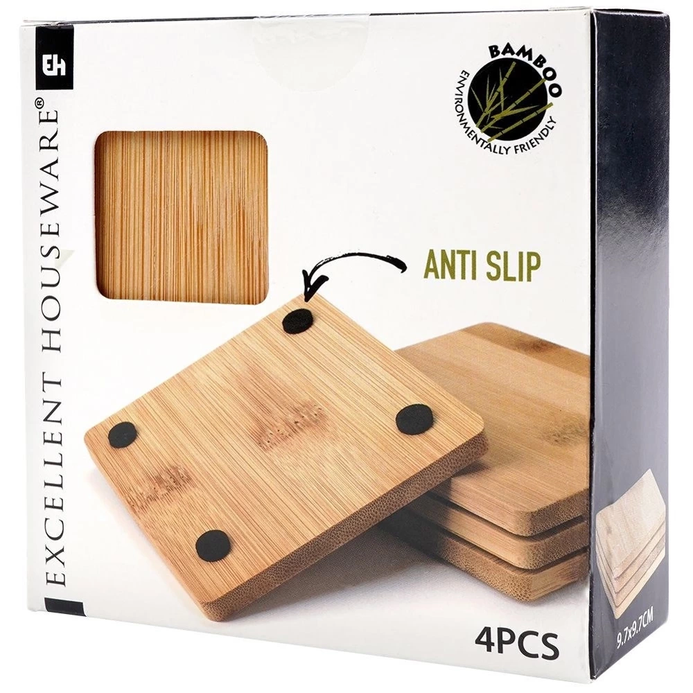 Podstawki pod kubek bambusowe 9,7 cm 4 szt.