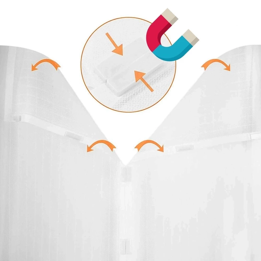 Moskitiera na drzwi biała z magnesem 208x100 cm