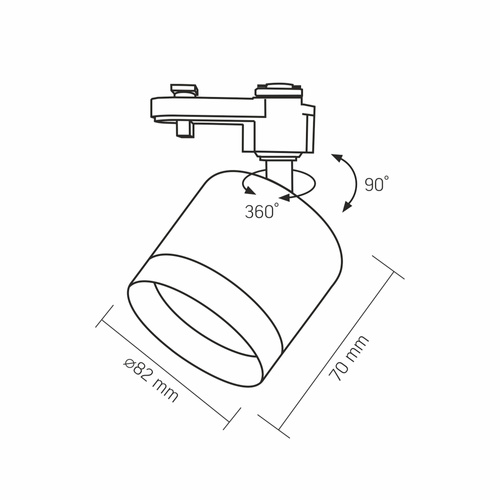 Oprawa oświetleniowa Videx 30W do szynoprzewodu GX53 Czarna