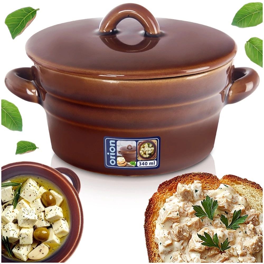 Garnek na smalec ceramiczny z pokrywką 340 ml