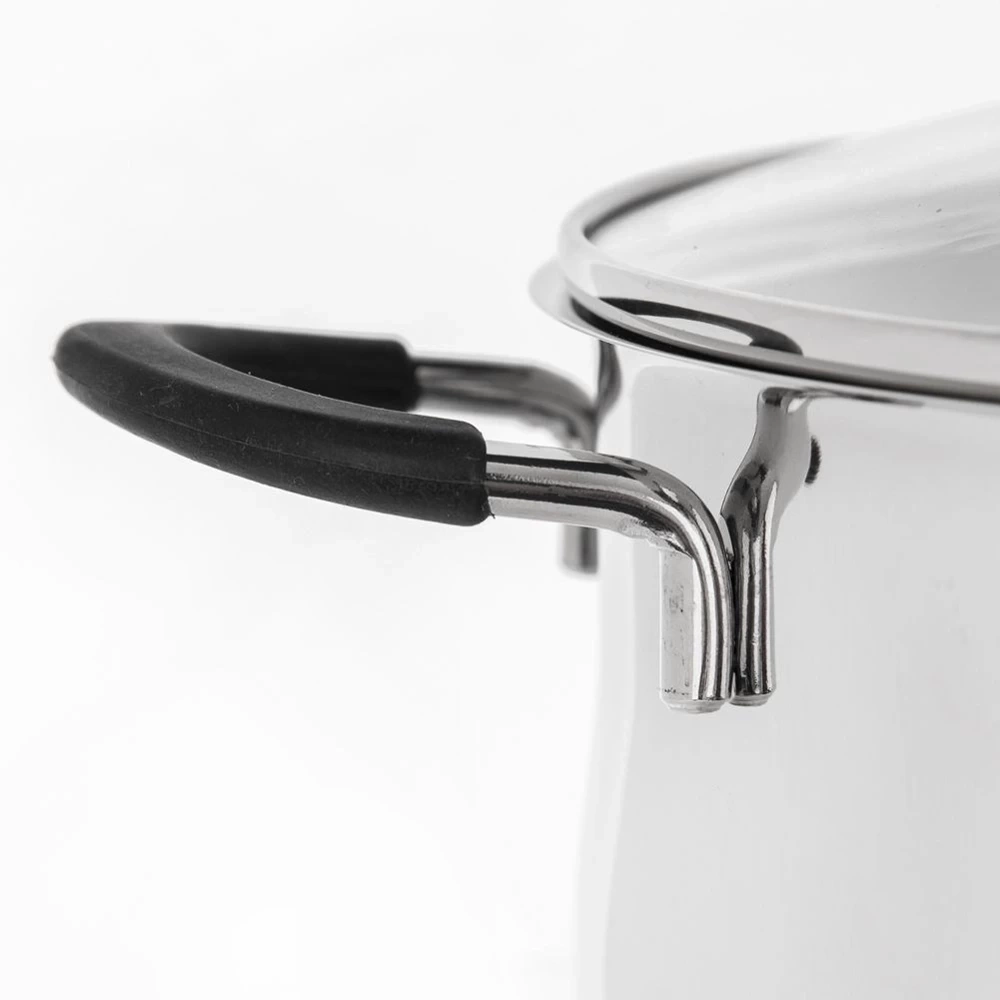 Garnek stalowy ze szklaną pokrywką DALIE 14 cm, 1 l