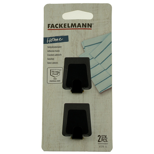 Wieszak, haczyk na ręczniki samoprzylepny czarny Fackelmann 61210
