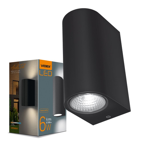 Oprawa elewacyjna dwustronna VIDEX-6W-PELLE-BLACK