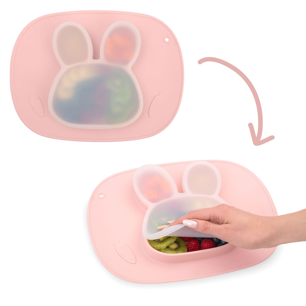 Talerzyk dla dzieci silikonowy do karmienia Królik 