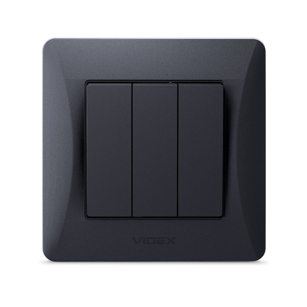 Przełącznik Włącznik Schodowy Videx Binera 3-biegunowy 10A Natynkowy Czarny