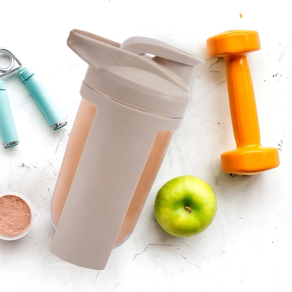 Shaker treningowy z kulką tritan beżowy szczelny 700 ml