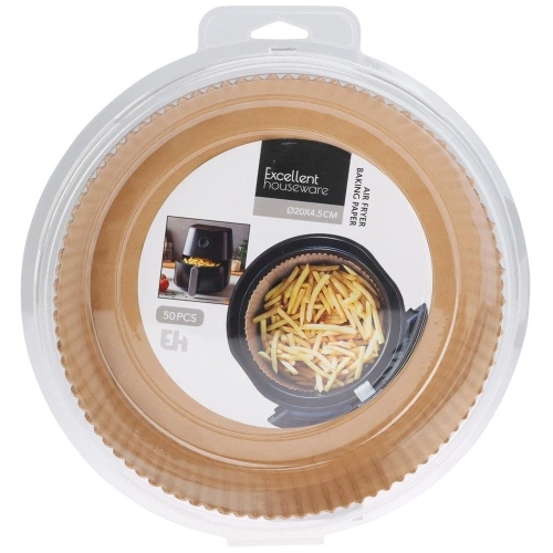 Wkład do frytkownicy beztłuszczowej Air Fryer papierowy okrągły 20 cm 50 szt.