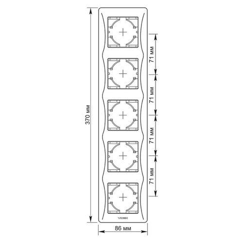 Ramka 5-krotna pionowa czarny grafit BINERA