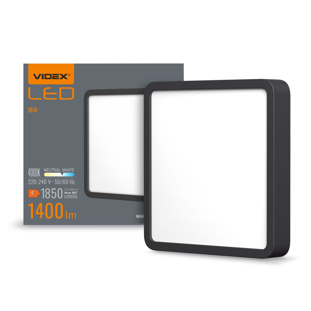 Oprawa oświetleniowa LED typu downlight VIDEX-DOWNLIGHT-LED-DLSS-BLACK-18W-NW