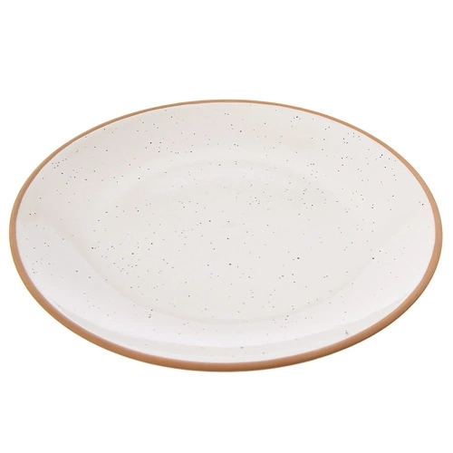 Talerz obiadowy płytki ceramiczny beżowy 27 cm