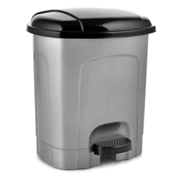 Kosz na śmieci z pedałem plastikowy szary 21 l
