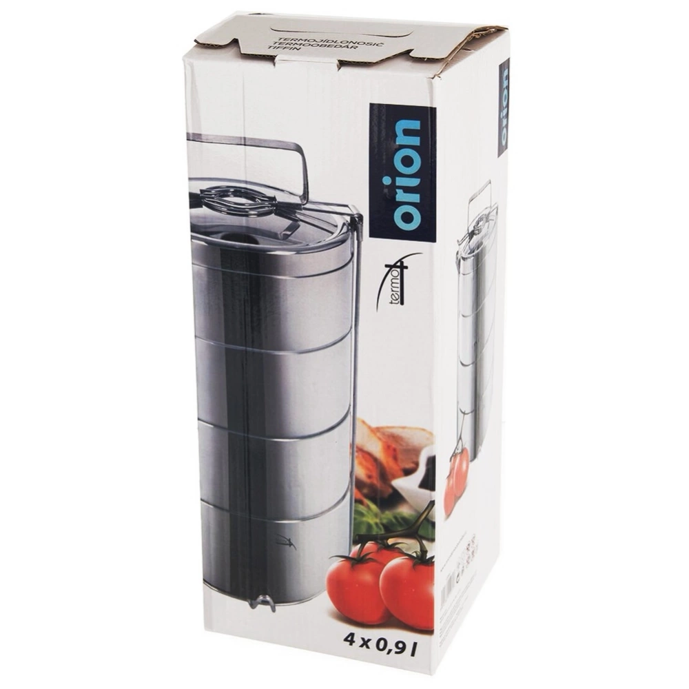 Menażka obiadowa termiczna stalowa 4-poziomowa 4x900 ml