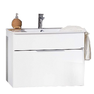 Szafka łazienkowa biała z umywalką ceramiczną Kera 810 - KARA 80 cm
