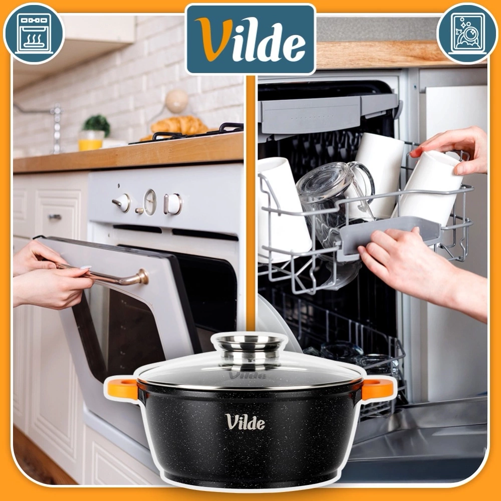 Garnek granitowy ze szklaną pokrywką TERRUNA AROMA 28 cm, 5,8 l