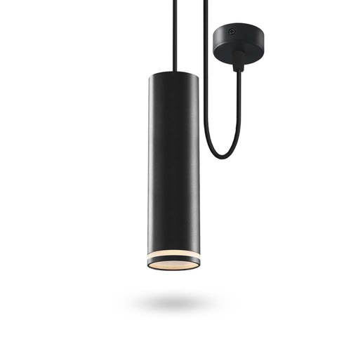 Oprawa wisząca punktowa oświetleniowa czarna tuba aluminium Videx 30W GU10
