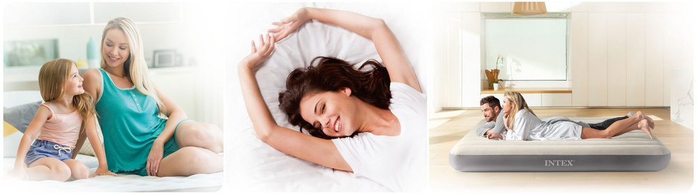 Materac dmuchany welurowy 137 x 191 x 25 Intex 64108