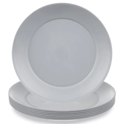 Talerze deserowe plastikowe szare SANDY 20,5 cm 6 szt.