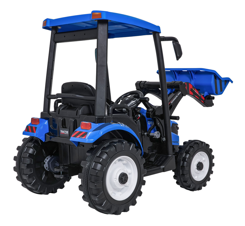 Pojazd MEGA Traktor D68 Z Przyczepką Niebieski