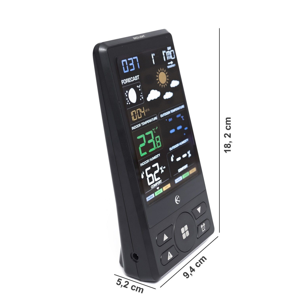 Bezprzewodowa stacja pogodowa termometr barometr zegar budzik prognoza