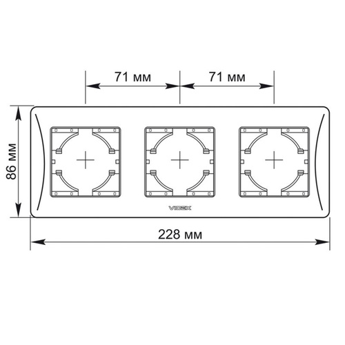 Ramka 3-krotna pozioma czarny grafit BINERA