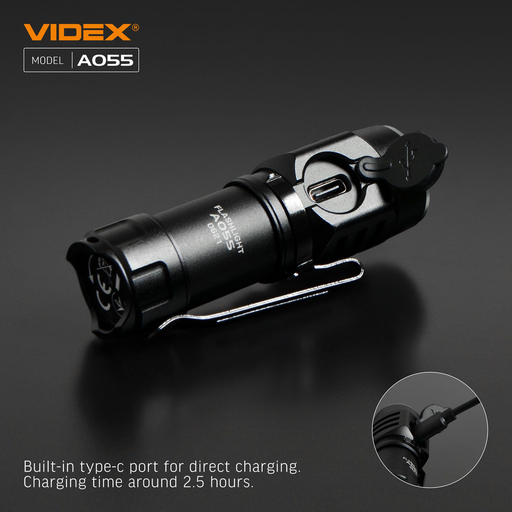 Latarka Videx 10W 600lm IP68 zimna biel 5700k kompaktowa 4 tryby zasięg115m