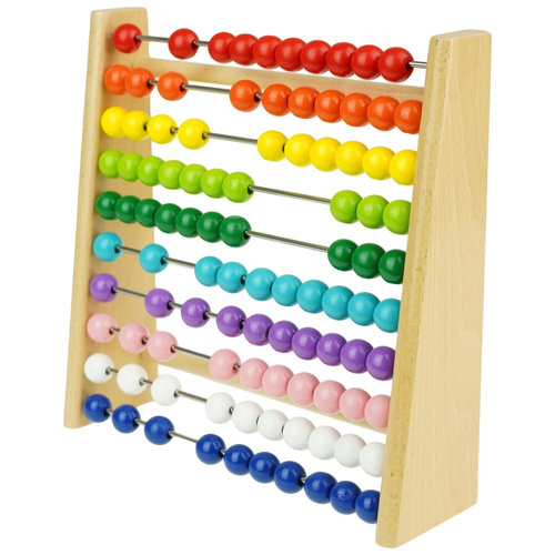 Drewniane liczydło edukacyjne kolorowe do nauki w szkole OUTLET
