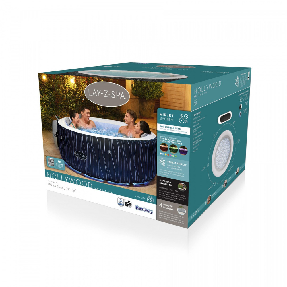 Bestway jacuzzi Lay-Z-Spa HOLLYWOOD 4-6os 196 cm LED 60059