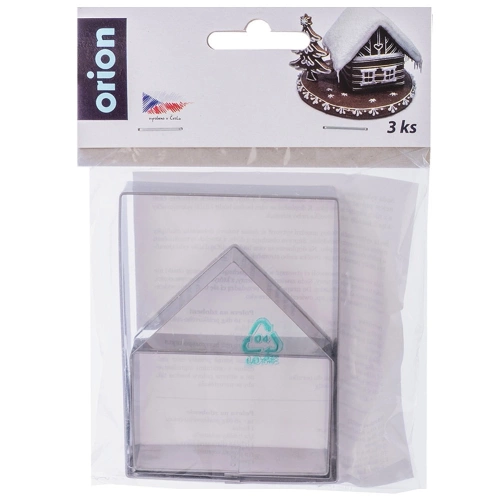 Wykrawacze do ciastek stalowe domek z piernika 3 szt.