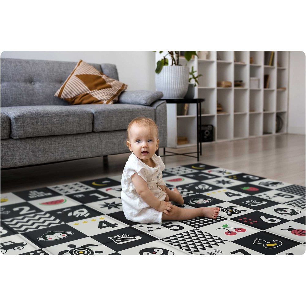 Mata piankowa edukacyjna składana 200 x 180 x 1 cm  ocean-liczby