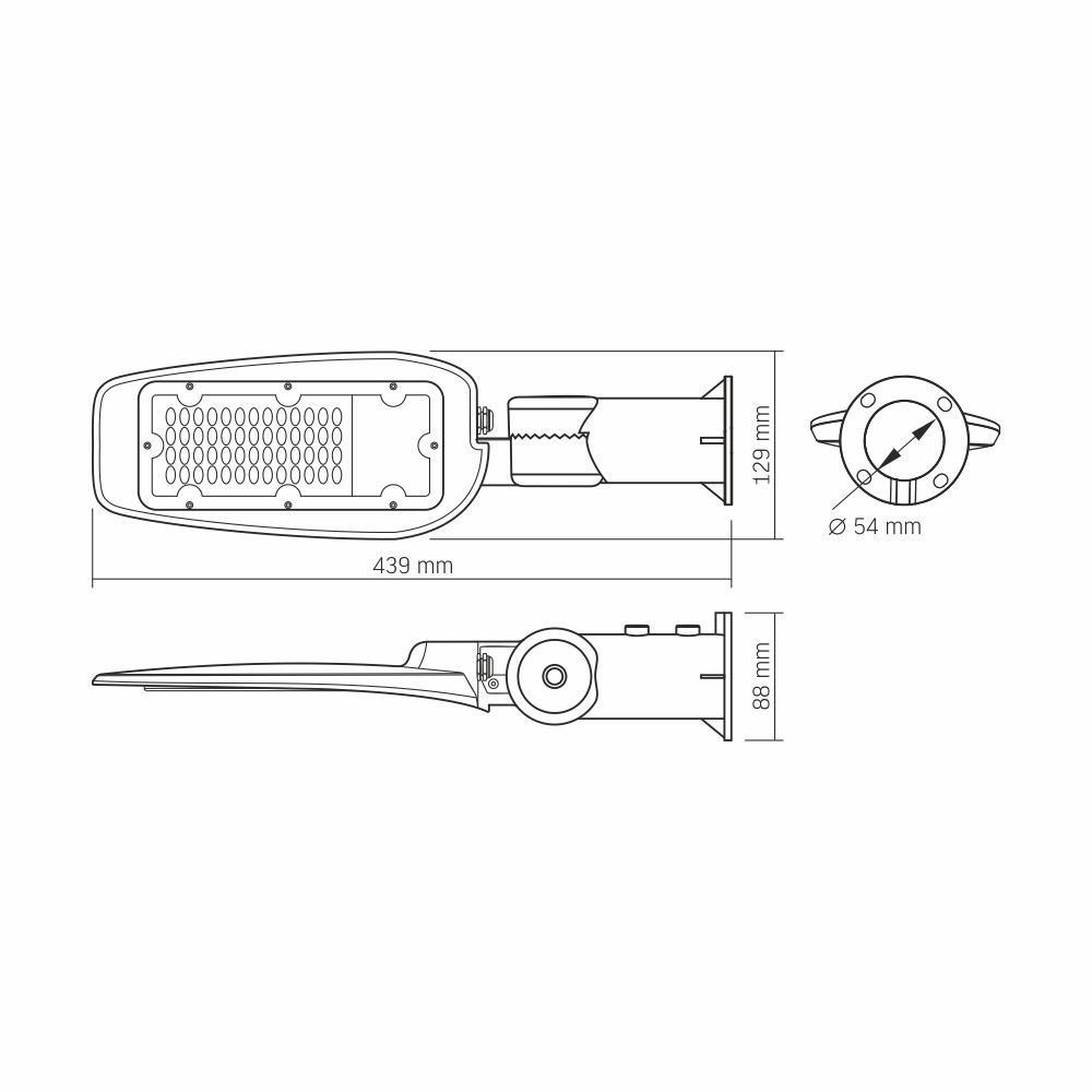Lampa Uliczna zewnętrzna Videx LED 30W elewacja regulowana IP65 AC 220-240V