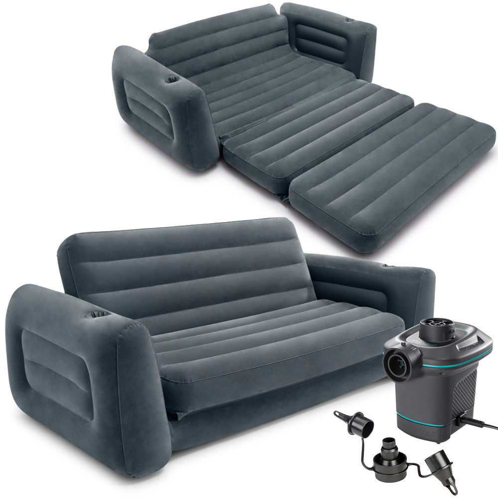 Rozkładana sofa dmuchana/ łóżko + pompka 66640 INTEX 66552 203 x 224 x 66 cm