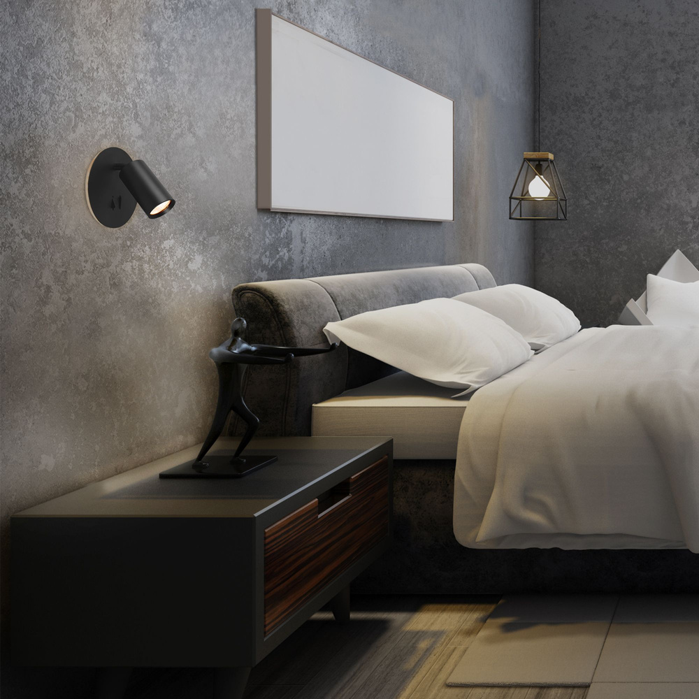 Lampa Ścienna Videx Kinkiet Oprawa Punktowa 5W 380lm 2700K Ciepła Czarna