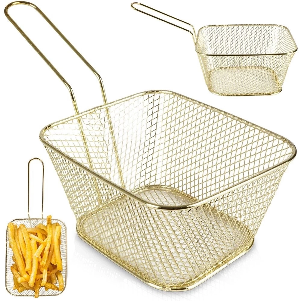 Koszyk na frytki złoty 14x12x7cm