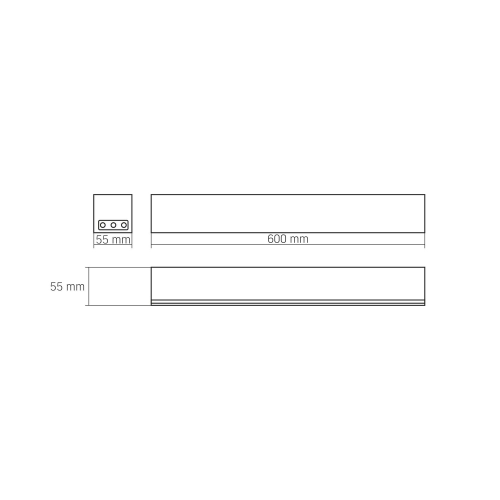 Łączna lampa liniowa LED VIDEX 24W 0,6M 5000K 2400lm czarna