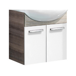 Szafka pod umywalkę 62,4 cm szary dąb + biały A-Vero Fackelmann 82503