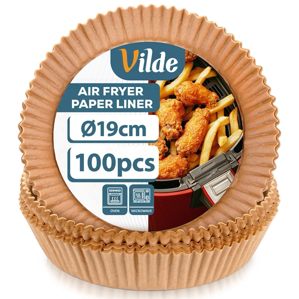 Wkład do frytkownicy beztłuszczowej Air Fryer papierowy okrągły 19 cm 100 szt.