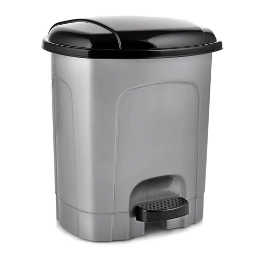 Kosz na śmieci z pedałem plastikowy szary 5,5 l