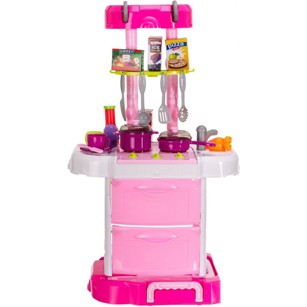 Duża kuchnia Walizka na kółkach Akcesoria 43 el. Mały Kucharz 