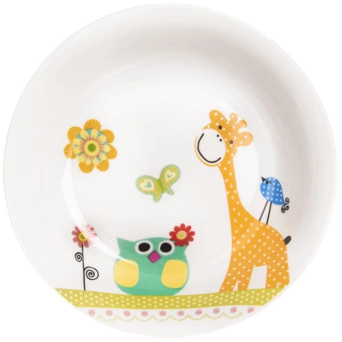 Zestaw śniadaniowy dziecięcy porcelanowy ŻYRAFA 3 el.