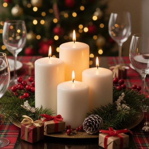 Świece bryłowe białe bezzapachowe 4 szt.