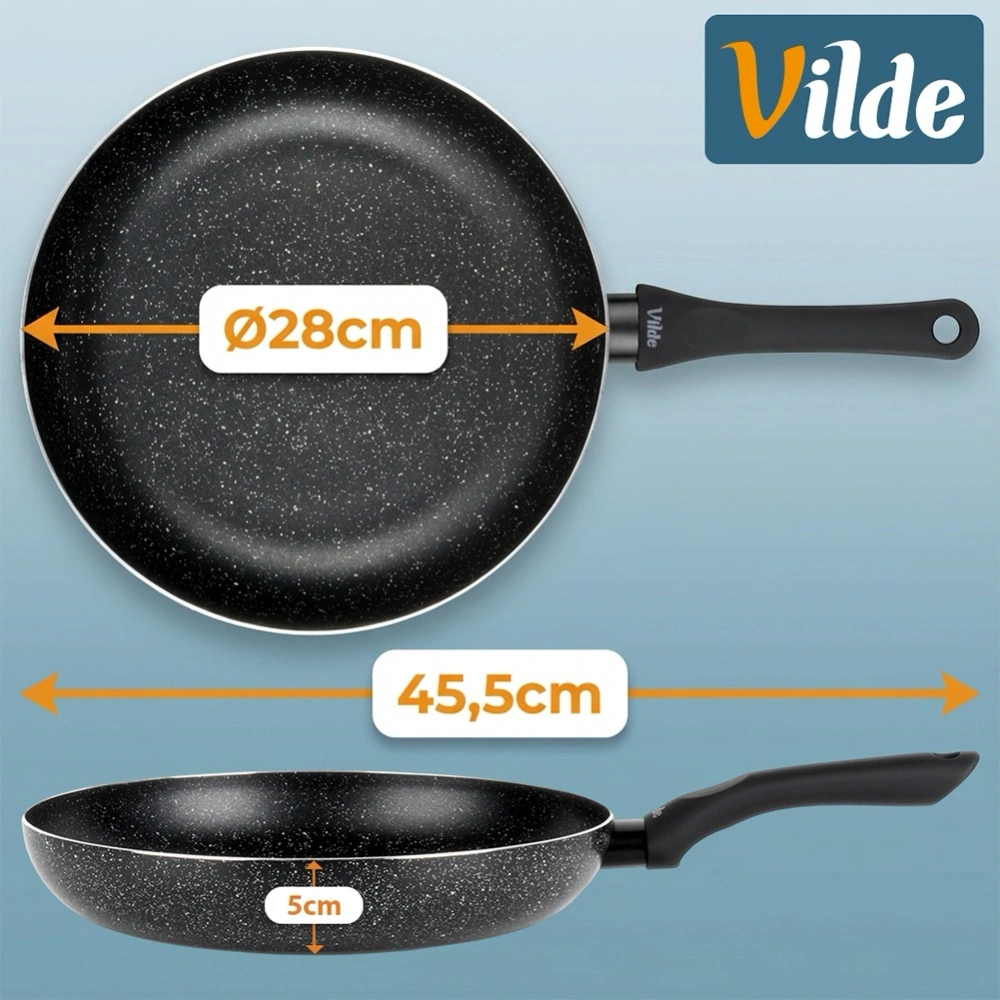 Patelnia granitowa BLACK LINE 28 cm