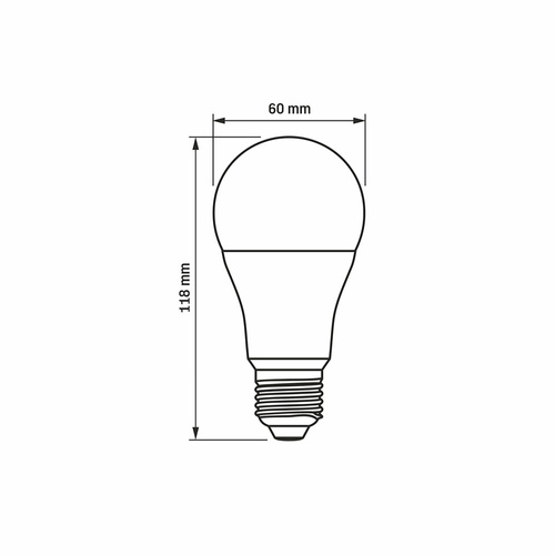 Żarówka LED E27 A60 12W = 82W 1180lm 6000K Zimna Biel 240° Videx