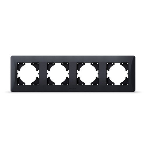 Ramka Pozioma do Gniazdek Videx Binera Poczwórna Natynkowa Czarna